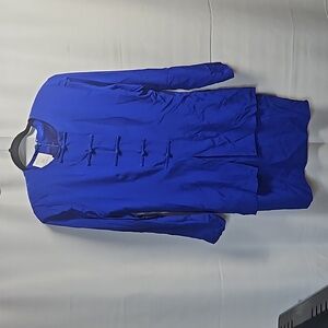 En Avance Haute De Gamme 100% Silk Royal Blue Dress Sz 17